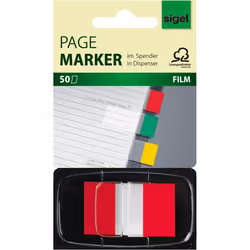 Sigel HN491, Rouge, Rectangle, Blanc sur rouge, 25 mm, 43 mm, 50 pièce(s)