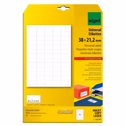 Sigel LA101, Blanc, Rectangle, Permanent, A4, 21,2 mm, 38 mm