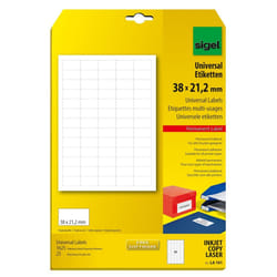 Sigel LA101 étiquette auto-collante Rectangle Permanent Blanc 1625 pièce(s)