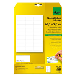 Sigel LA210 étiquette auto-collante Rectangle aux angles arrondis Amovible Blanc 675 pièce(s)