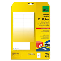 Sigel LA140 étiquette auto-collante Rectangle Permanent Blanc 300 pièce(s)