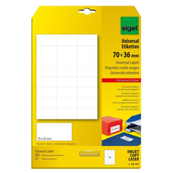 Sigel LA131 étiquette auto-collante Rectangle Permanent Blanc 600 pièce(s)