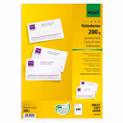 Sigel DP939, Laser/a jet d'encre, Blanc, 200 g/m², 85 mm, 85 mm, 60 feuilles