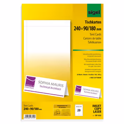 Sigel DP050, Blanc, Imprimante d'étiquette non-adhésive, A4, Carton, Universel, 185 g/m²