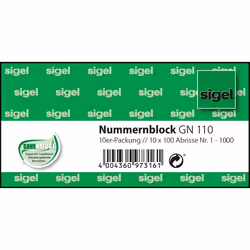 Sigel GN110, 1000 feuilles, Bleu, Vert, Rose, Blanc, Jaune, 105 mm, 50 mm