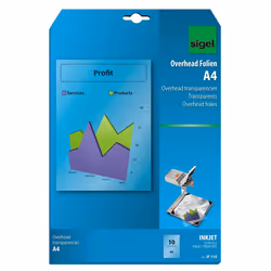 Sigel IF110, Transparent, Jet d'encre, A4 (210×297 mm), 100 µm, 10 feuilles