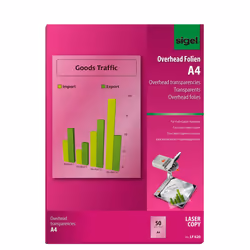Sigel LF620, Transparent, Laser, A4 (210×297 mm), 125 µm, 50 feuilles