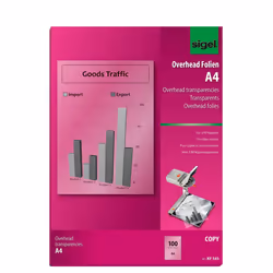Sigel KF545, Transparent, A4 (210×297 mm), 100 µm, 100 feuilles
