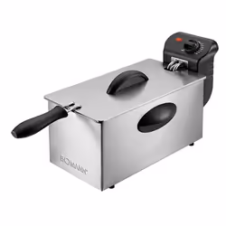 Bomann FR 2264 CB, Friteuse, 3 L, 3 L, Unique, Noir, Acier inoxydable, Rotatif