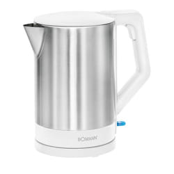 Bomann WKS 3002 CB bouilloire 1,5 L 2200 W Acier inoxydable, Blanc