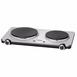 Bomann DKP 5033 E CB, Noir, Acier inoxydable, Comptoir, Plaque scellée, Acier inoxydable, 2 zone(s), 2 zone(s)