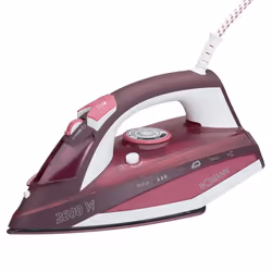 Bomann DB 6005 CB, Fer à repasser à sec ou à vapeur, Semelle en céramique, Rose, Blanc, 0,38 L, Intégré, 2600 W