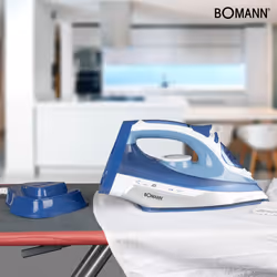 Bomann DB 6006 CB Fer à vapeur Semelle en céramique 2400 W Bleu, Blanc