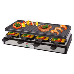 Bomann RG 6039 CB raclette 8 personne(s) 1400 W Noir, Acier inoxydable
