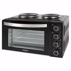 Bomann KK 6059 CB, Plaque de cuisson de table, Noir, Rotatif, Acier inoxydable, En haut à droite, 2 zone(s)