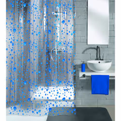 Kleine Wolke Bubble, Motif, Poly-acétate de vinyle (PEVA), Bleu, Transparent, Lavage en machine, 40 °C, 1800 mm