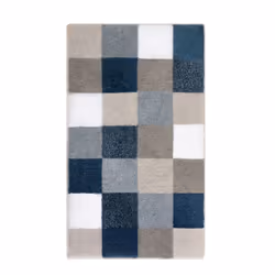 Kleine Wolke Caro, Bleu, Marron, Gris, Blanc, Motif, Rectangulaire, Polyester, Mare, Lavage en machine