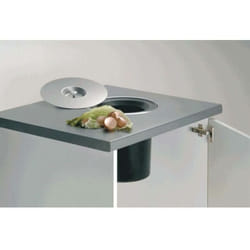 Wesco - Poubelle de plan de travail - 11 l - couvercle inox - Contenance : 13 l - Diamètre extérieur : 310 mm - Encastrement : ø 280 mm - Hauteur :