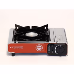 Cuisinière de table facile à utiliser avec allumage piézoélectrique. La flamme est réglable individuellement Construction de  ...