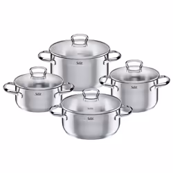 WMF Silit Toskana Topf-Set, Acier inoxydable, Acier inoxydable, Acier inoxydable, Vitrocéramique, Gaz, Halogène, Induction, V ...