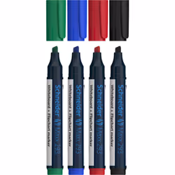 Schneider Schreibgeräte Maxx 293, 4 pièce(s), Noir, Bleu, Vert, Rouge, Pointe biseautée, Noir, Blanc, 2 mm, 5 mm