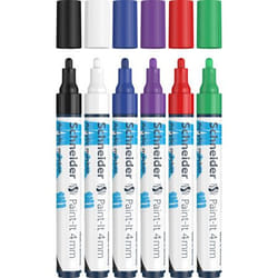 Schneider Schreibgeräte Paint-It marqueur 6 pièce(s) Pointe ogive Noir, Bleu, Vert, Violet, Rouge, Blanc