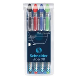 Schneider Schreibgeräte Slider Basic Noir, Bleu, Vert, Rouge Stylo à bille Extra-large 4 pièce(s)