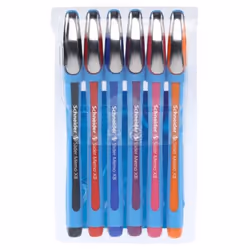 Schneider Schreibgeräte Slider Memo, Clip, Stylo à bille, Noir, Bleu, Orange, Rose, Rouge, Violet, 6 pièce(s), Extra-large