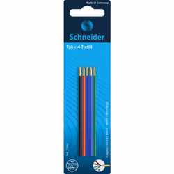 Schneider Schreibgeräte Take 4 Refill, Noir, Bleu, Vert, Rouge, Moyen, Noir, Bleu, Vert, Rouge, Ampoule, 5 pièce(s)