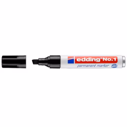 Edding No.1, Noir, Pointe biseautée, Aluminium, Multicolore, 1 mm, 5 mm
