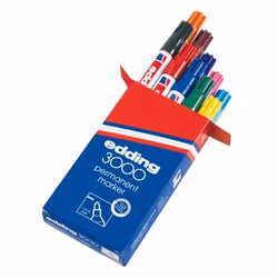 Edding 3000, Noir, Bleu, Marron, Vert, Rose, Rouge, Violet, Jaune, Pointe ogive, Multicolore, Plastique, 1,5 mm, 3 mm