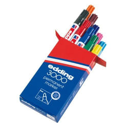 Edding 3000 marqueur indélébile Pointe ogive Noir, Bleu, Marron, Vert, Rose, Rouge, Violet, Jaune 10 pièce(s)