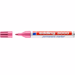 Edding 3000, Rose, Pointe ogive, Rose, Rouge, Blanc, Aluminium, 1,5 mm, 3 mm