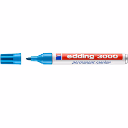 Edding 3000, Bleu clair, Pointe ogive, Bleu, Rouge, Blanc, Aluminium, Plastique, 1,5 mm, 3 mm