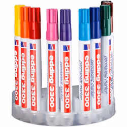 Edding 3300, Noir, Bleu, Marron, Vert, Bleu clair, Orange, Rose, Rouge, Violet, Jaune, Pointe biseautée, Couleurs assorties, ...