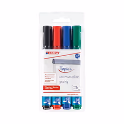 Edding 380, 4 pièce(s), Noir, Bleu, Vert, Rouge, Pointe ogive, Multicolore, Rond, 1,5 mm