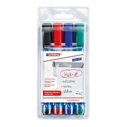 Edding 383 marqueur 4 pièce(s) Pointe biseautée Noir, Bleu, Vert, Rouge