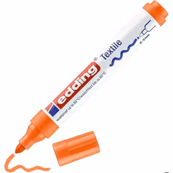Edding 4500 Textile T-Shirt Tissu Marqueur Stylo - Ligne 2 - 3mm - Orange Fluorescent