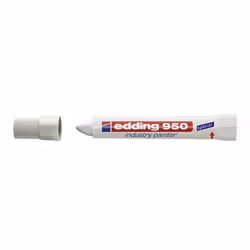 Edding 950, Blanc, Pointe ogive, Blanc, Plastique, 1 cm, Métal, pierre, Bois
