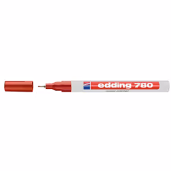 Edding 780, Rouge, Pointe fine, Aluminium, 0,8 mm, Carton, Verre, Cuir, Métal, Plastique, Bois