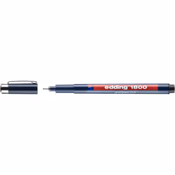 Edding 1800, Stylos à encre gel avec bouchon, Noir, Noir, Plastique, Rond, Ambidextre