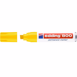 Edding 800, Jaune, Pointe biseautée, Blanc, Jaune, Aluminium, 4 mm, 1,2 cm