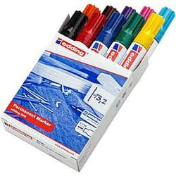 Edding 500 marqueur indélébile Pointe biseautée Noir, Bleu, Marron, Vert, Bleu clair, Orange, Rose, Rouge, Violet, Jaune 10 pièce(s)