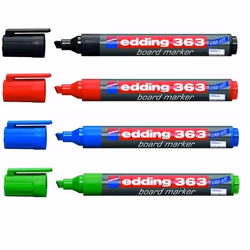 Edding 653, Noir, Bleu, Vert, Rouge, Pointe fine/biseautée, Multicolore, Plastique, 1 mm, 5 mm