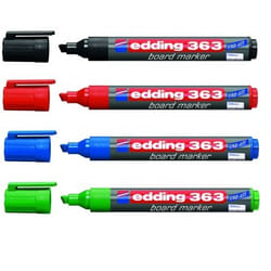 Edding 653 marqueur indélébile Pointe fine/biseautée Noir, Bleu, Vert, Rouge 4 pièce(s)