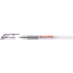 Edding 2185, Stylos à encre gel avec bouchon, Argent, Métallique, Argent, Rond, 0,7 mm, Encre à base d'eau
