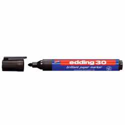 Edding 30 Brilliant, Noir, Pointe ogive, Noir, 1,5 mm, 3 mm, Verre, Papier, Plastique