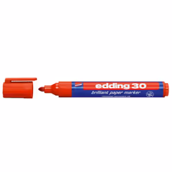 Edding 30 Brilliant, Rouge, Pointe ogive, Rouge, 1,5 mm, 3 mm, Verre, Papier, Plastique