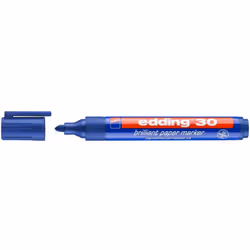 Edding 30 Brilliant, Bleu, Pointe ogive, Bleu, 1,5 mm, 3 mm, Verre, Papier, Plastique