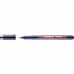 Edding 1800, Stylos à encre gel avec bouchon, Noir, Noir, Plastique, Rond, Ambidextre